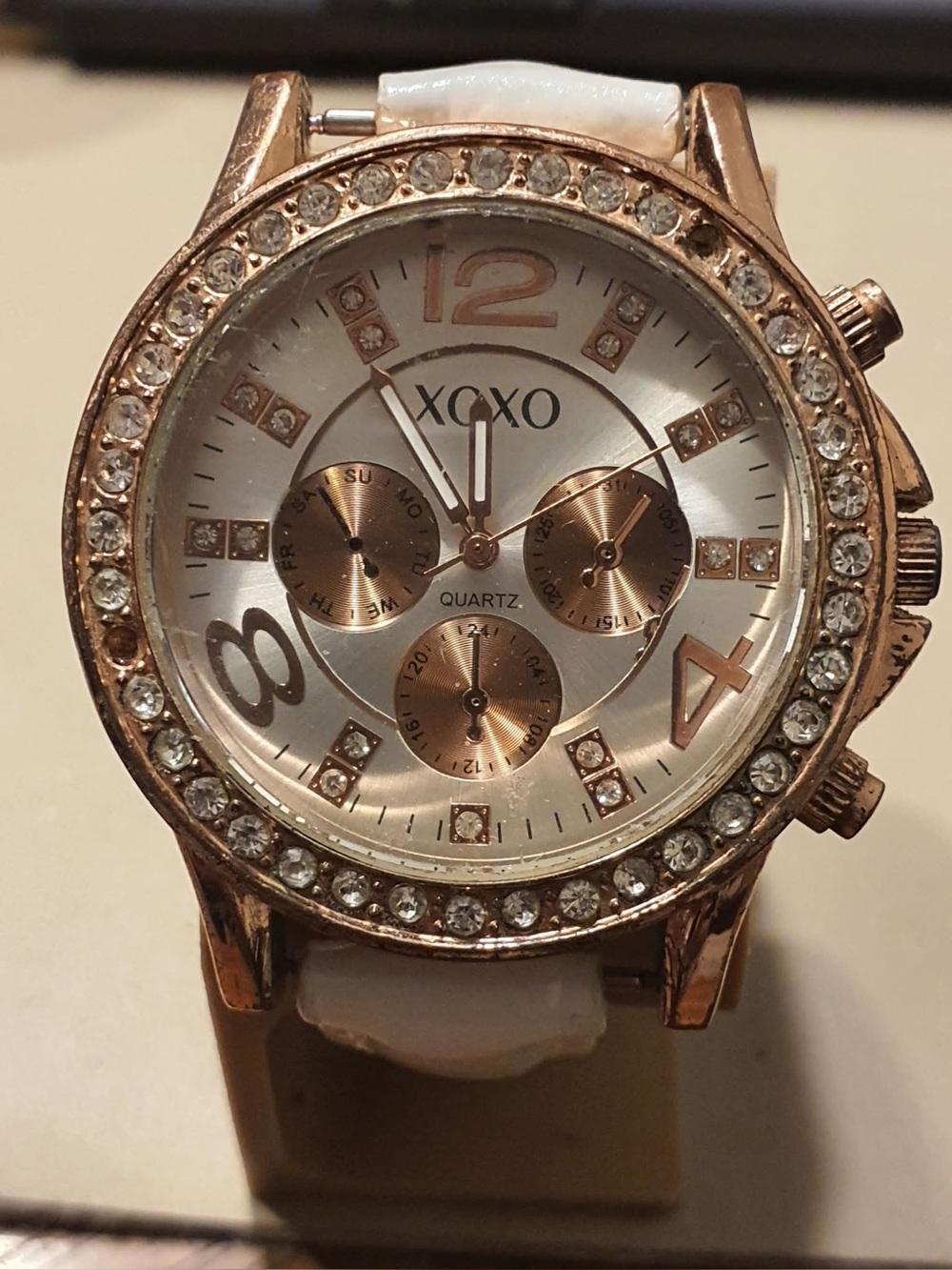 🦋10/$20🦋 XOXO Rose Gold/Silver Rhinestone Leather Women's Watch